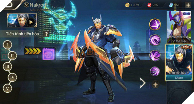 Lien Quan Mobile Chi Phi để Sở Hữu Trang Phục Nakroth Sieu Việt Bậc 5 Len