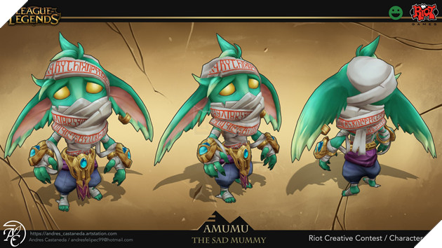 
Amumu giờ đã có dáng dấp quý tộc hơn với những phụ kiện vàng ngọc trên người
