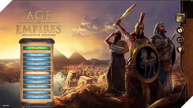
Giao diện chính của Age of Empires: Definitive Edition. Có một điểm đặc biệt là Microsoft đã bổ sung thêm Tiếng Việt vào hệ thống ngôn ngữ của game. Các bạn có thể chuyển từ tiếng Anh sang tiếng Việt (hoặc ngược lại) trong phần cài đặt.
