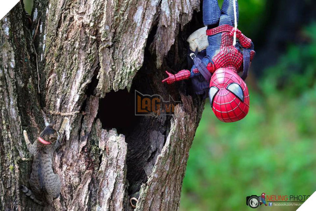 Hài hước cảnh Spider-Man đánh vật với thú cưng của mình