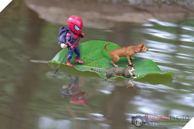 Hài hước cảnh Spider-Man đánh vật với thú cưng của mình