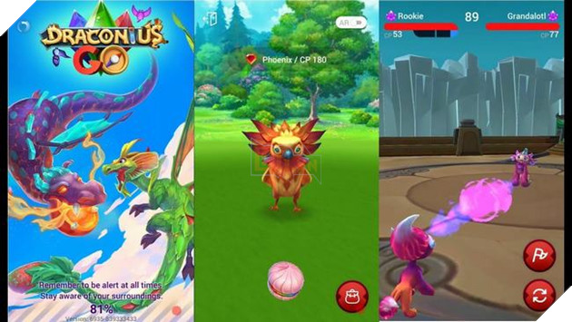 Draconius GO có lối chơi không khác gì Pokemon GO, thậm chí còn có chất lượng tốt hơn
