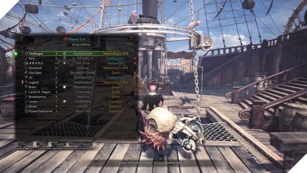 Trong Player List bạn sẽ nhìn thấy các ID của những người chơi khác