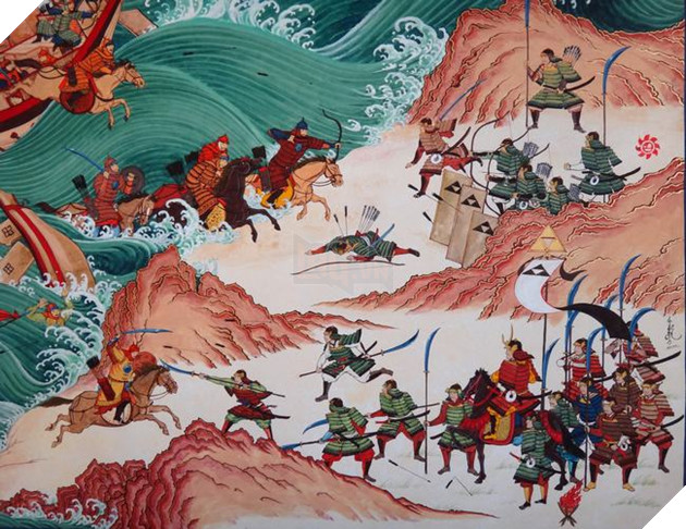 Hình ảnh quân Mông Cổ xăm lược Nhật Bản, cả hai lần đều bị đánh bại