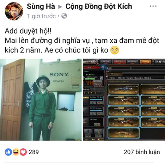 Hàng loạt game thủ Đột Kích phải gác lại đam mê để theo tiếng gọi thiêng liêng của Tổ quốc