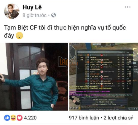 Hàng loạt game thủ Đột Kích phải gác lại đam mê để theo tiếng gọi thiêng liêng của Tổ quốc