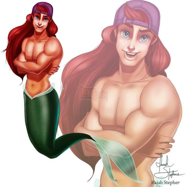 Giật mình với hình ảnh phong trần của những nàng công chúa Disney khi chuyển giới