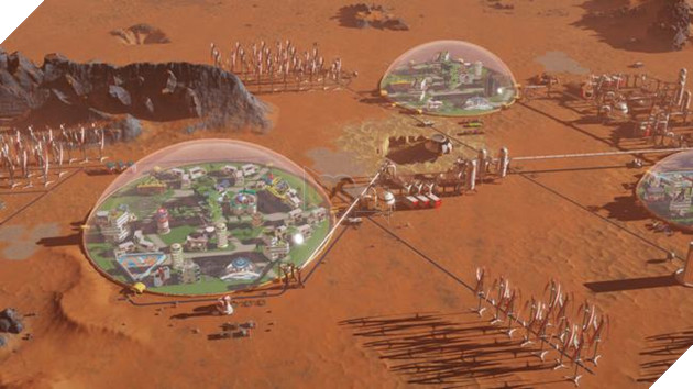 Không có không khí, các thành phố trong Surviving Mars phải được xây trong khu mái vòm