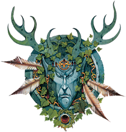 Hình ảnh một cung thủ của Wood Elves và huy hiệu đặc trưng của Wood Elves