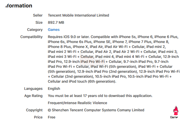 cấu hình đề nghị của Tencent