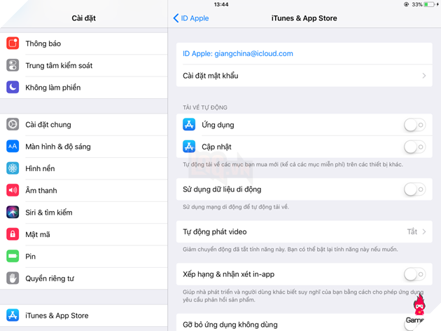 Giao diện đăng nhập trên iOS