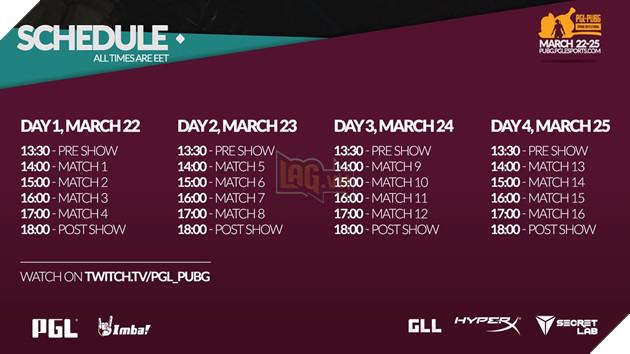  PGL PUBG Invitational Lịch thi đấu chính thức của giải đấu được livestream trên Twitch 2