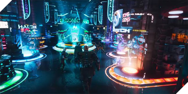 Cảnh Parzival và Aech đi mua sắm sau khi hoàn thành thử thách đầu tiên