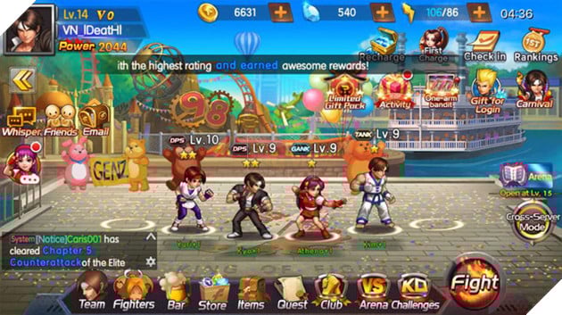 Vì mới chơi được vài ngày nên tác giả bài viết và game thủ Quyền Vương 98 Việt Nam nói chung đều sở hữu võ sĩ có cấp độ và cấp sao khá thấp.