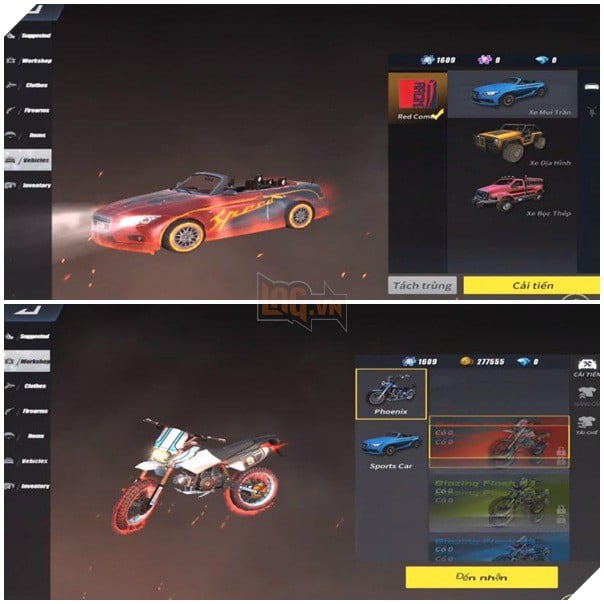 Rồi cả các phương tiện di chuyển trong map. Chúng cũng được làm màu giống như cái cách mà nhà sản xuất vẽ skin súng.