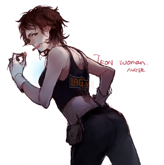 
Không còn mặc bộ đồ áo giáp thô kệch nữa, Lady Iron chỉ với găng tay và một dụng cụ sửa chữa cũng trở lên hấp dẫn hơn bao giờ hết.
