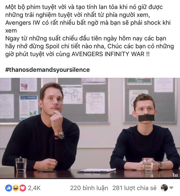 Vất vả săn vé, các fan còn khổ sở kêu gọi những người xem trước đừng spoil nội dung Avengers: Infinity war trên mạng xã hội