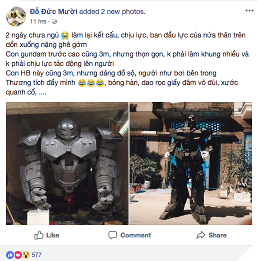 Mê sáng tạo, chàng trai Việt cho ra đời bộ giáp Hulkbuster siêu hoành tráng - Ảnh 2.