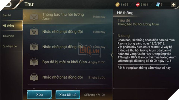 
Quá trình thu hồi vật phẩm mới diễn ra chỉ sau vài giờ, ai dùng loại tiền nào để mua Arum sẽ được trả lại chính số tiền đó.
