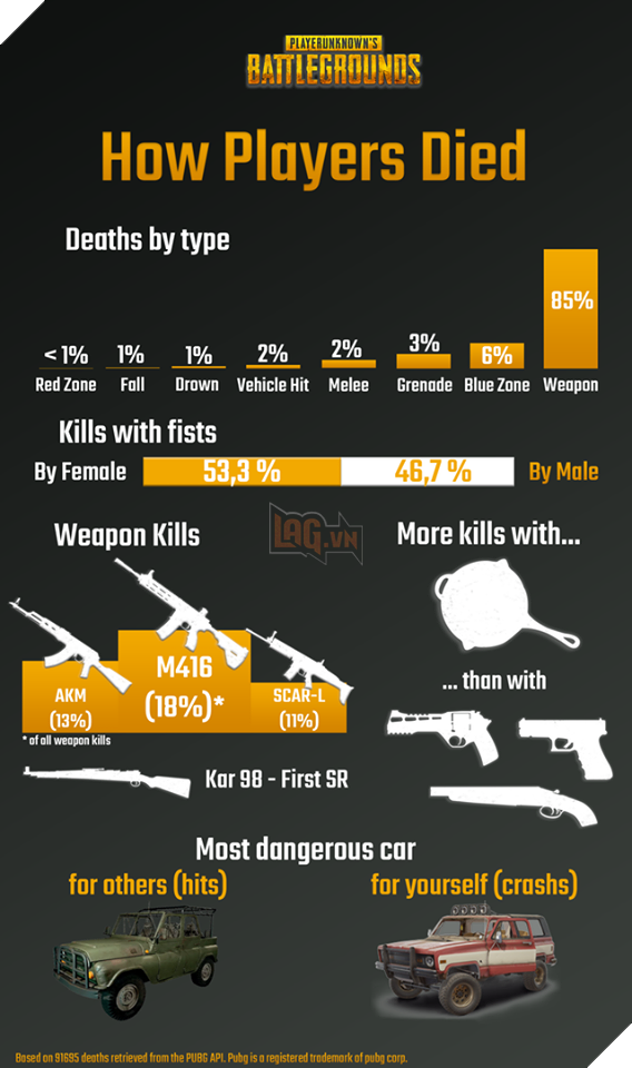 PUBG: Infographic cho thấy phụ nữ thích sử dụng nắm đấm để giết người hơn là cánh mày râu 2