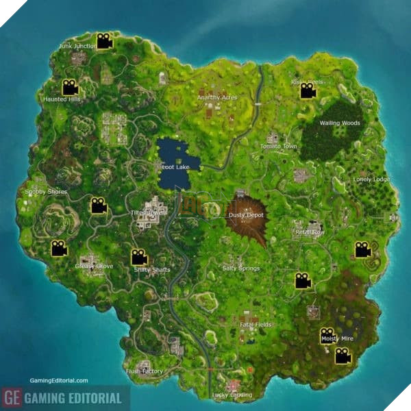 Bản đồ ví trí thường xuất hiện vịt camera (Nguồn gamingeditorial.com)