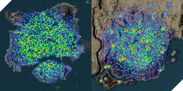 Màu đỏ là nơi bo thường vào nhất, và màu xanh là ít nhất