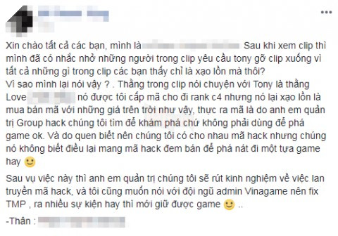 Fanpage chính chủ CFL lên tiếng việc phát tán mã hack là tin đồn vô căn cứ