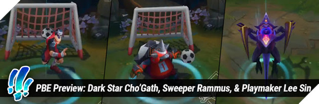 LMHT: Riot lại tung ra Skin Hắc Tinh siêu đẹp dành cho Cho'Gath cùng Rammus và Leesin theo chủ đề World Cup 2018
