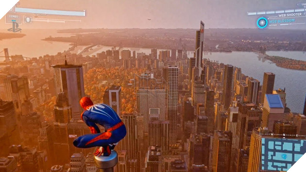 Tòa nhà cao phía xa xa chính là Avengers Tower