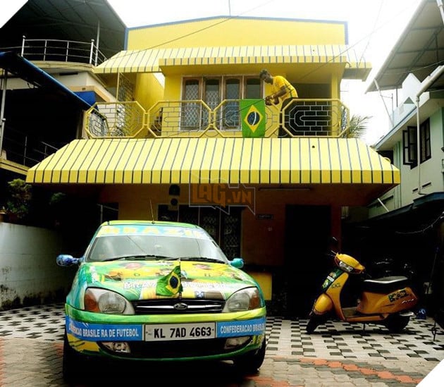 Người đàn ông sơn cả nhà cả xe thành màu vàng chuối với ước mơ đội tuyển Brazil sẽ vô địch World Cup 2018 - Ảnh 2.