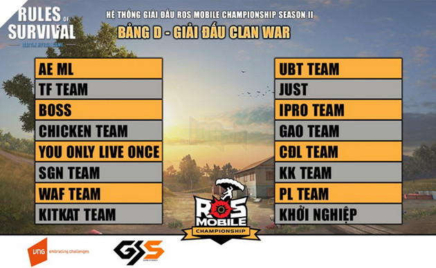 Đừng bỏ lỡ đại chiến ROS Mobile Clan War bảng C & D 19h ngày 23/6 3