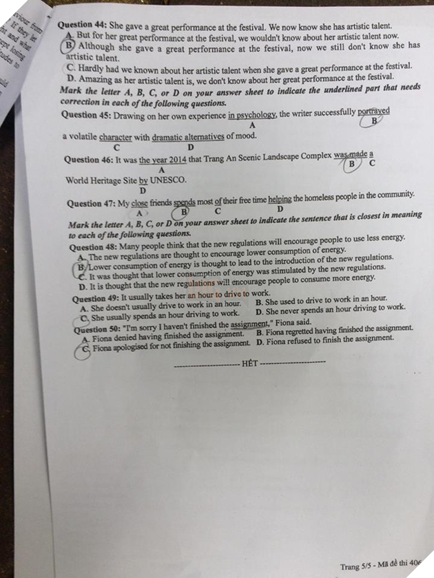 [CẬP NHẬT] Gợi ý đáp án các mã đề thi môn Ngoại ngữ kỳ thi THPT Quốc gia 2018 - Ảnh 10.