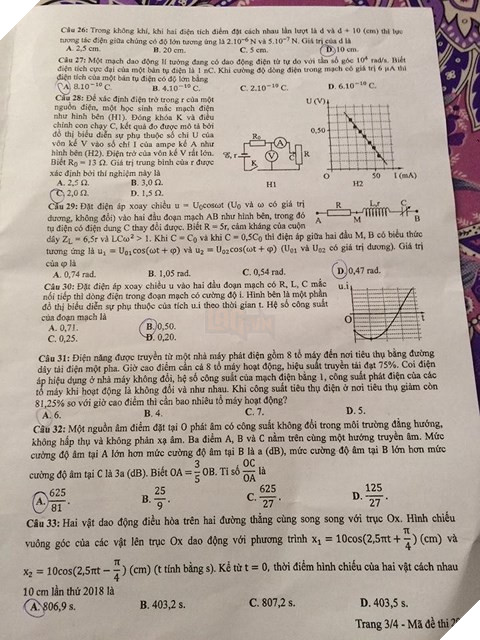 Gợi ý đáp án 24 mã đề thi môn Vật lý kỳ thi THPT Quốc gia 2018 - Ảnh 7.