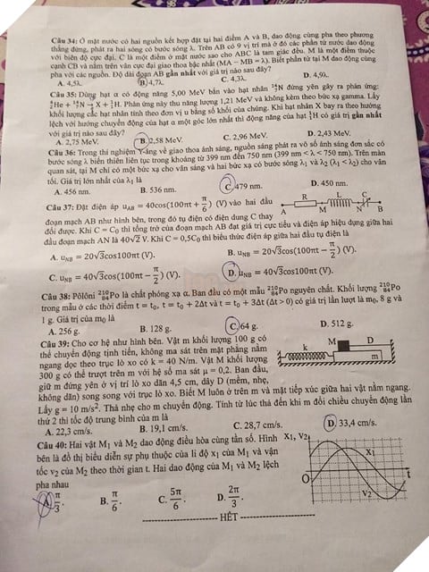 Gợi ý đáp án 24 mã đề thi môn Vật lý kỳ thi THPT Quốc gia 2018 - Ảnh 8.