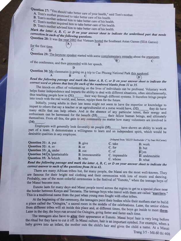 [CẬP NHẬT] Gợi ý đáp án các mã đề thi môn Ngoại ngữ kỳ thi THPT Quốc gia 2018 - Ảnh 13.