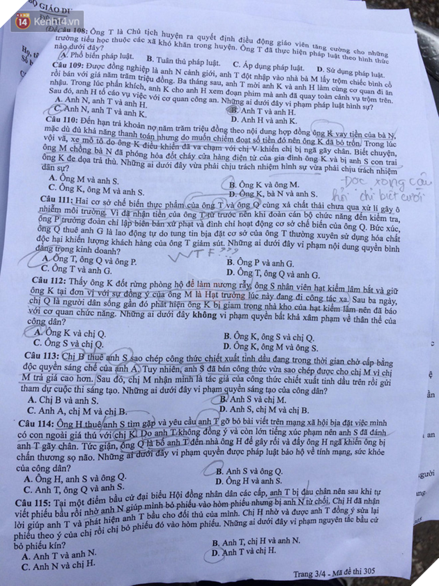 Đáp án đề thi THPT Quốc gia môn Giáo dục Công dân (tất cả mã đề) - Ảnh 5.