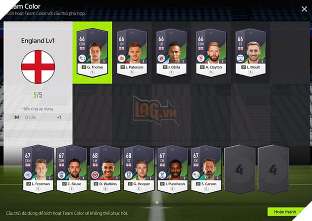 Hướng dẫn nhanh Team Color trong FIFA Online 4