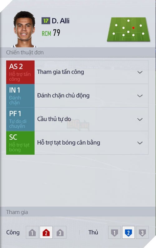 Tuy nhiên hãy thử chỉnh xu hướng Chiến thuật đơn cho từng cầu thủ để quen với gameplay.