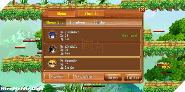 Hình ảnh optimized kvoq của Làm sao để nhanh lên cấp trong game Làng Lá Phiêu Lưu Ký? tại HieuMobile Đừng quên tổ đội càng nhiều người càng tốt để cùng nhau nhận thêm kinh nghiệm khi đánh quái để lên cấp nhanh hơn