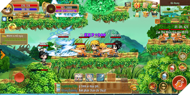 Hình ảnh optimized xjus của Làm sao để nhanh lên cấp trong game Làng Lá Phiêu Lưu Ký? tại HieuMobile Quái cấp càng cao càng nhận được nhiều kinh nghiệm sau khi tiêu diệt