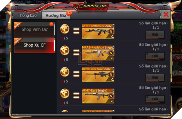 Crossfire Legends: Vào game hôm nay nhận ngay AK47 WuKong và phiếu Gem 10