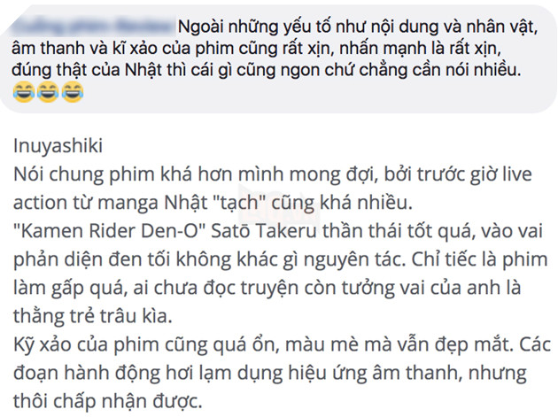 CỘNG ĐỒNG MANGA THỪA NHẬN LIVE-ACTION INUYASHIKIA LÀ BỘ MANGA CHUYỂN THỂ THÀNH CÔNG NHẤT. 2