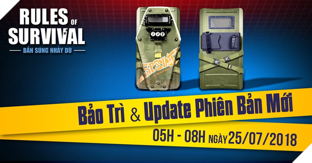 ROS mobile: Chi tiết bản cập 25/07 - Thêm vũ khí mới khiên Police cực hot