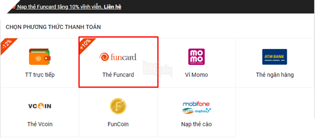 Liên Quân Poke - Hướng dẫn mua và nạp thẻ FunCard 10