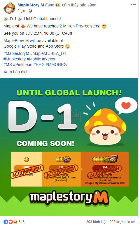 Không thể tin nổi, game hơn chục tuổi MapleStory vẫn hút tới 2 triệu người đăng ký chơi bản mobile - Ảnh 1.