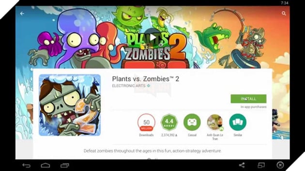 Tải Plant vs zombie 2 PC về máy từ chợ ứng dụng CH play