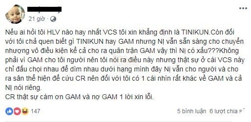 Sau chiến tích gạt giò GAM Esports, ông chủ Cherry Esports bất ngờ lên tiếng bênh vực Tinikun - Ảnh 3. Sau chiến tích gạt giò GAM Esports, ông chủ Cherry Esports bất ngờ lên tiếng bênh vực Tinikun - Ảnh 3.