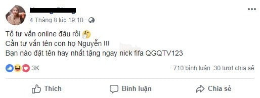 Làm người nổi tiếng cũng khổ: Vợ QTV đăng status nhờ đặt tên con, bị fan troll không thương tiếc - Ảnh 1. Làm người nổi tiếng cũng khổ: Vợ QTV đăng status nhờ đặt tên con, bị fan troll không thương tiếc - Ảnh 1.