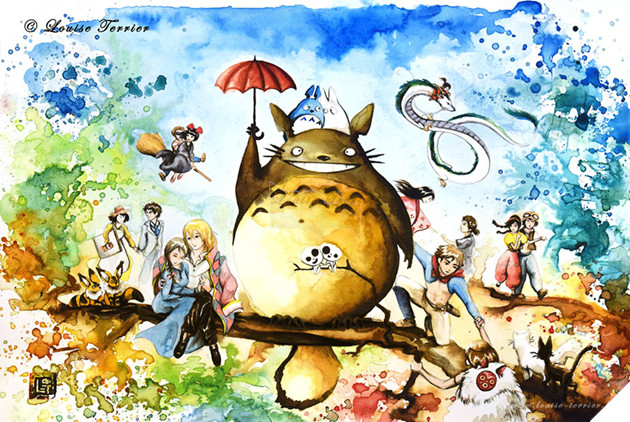 Studio Ghibli Characters Redrawn In Watercolor Paintings Studio Ghibli Characters Redrawn In Watercolor Paintings