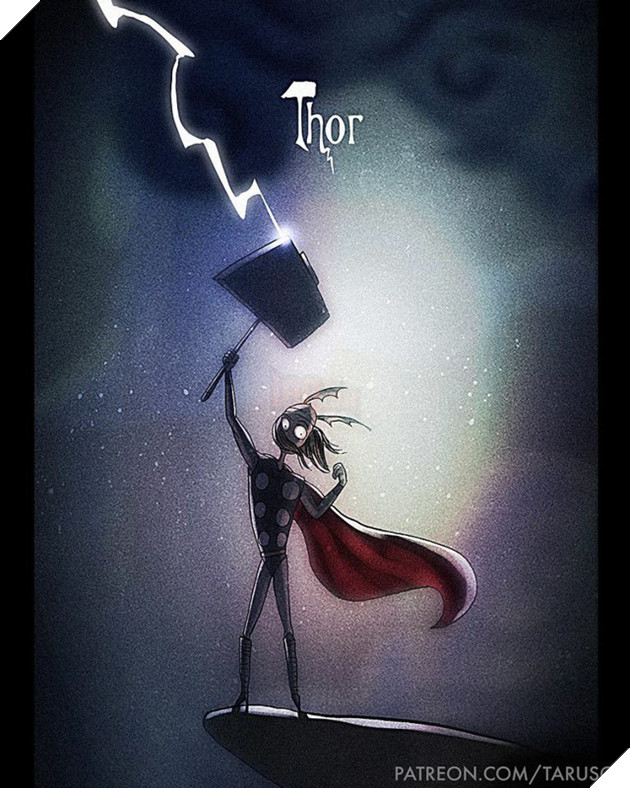 Các siêu anh hùng DC và Marvel được vẽ theo phong cách kì dị của Tim Burton thì sẽ như thế nào? - Ảnh 8. Các siêu anh hùng DC và Marvel được vẽ theo phong cách kì dị của Tim Burton thì sẽ như thế nào? - Ảnh 8.